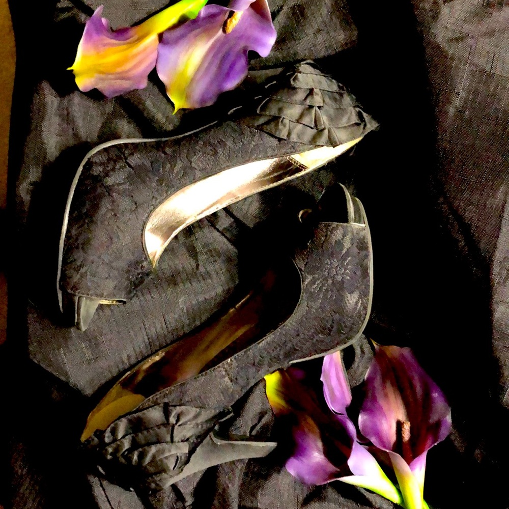 Black Satin Peeptoe